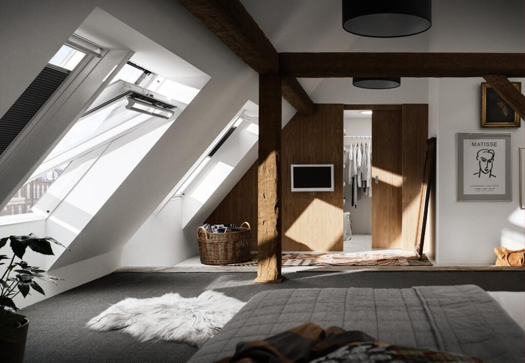 Балки в інтер’єрі мансарди. Який колір обрати?